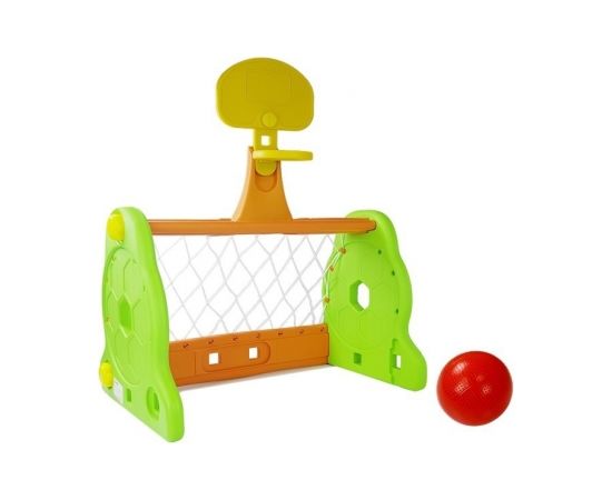 Import Leantoys Children's 2-in-1 Basketball Goal Green and Orange