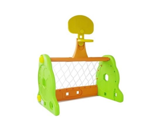 Import Leantoys Children's 2-in-1 Basketball Goal Green and Orange