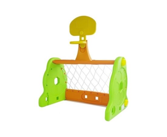 Import Leantoys Children's 2-in-1 Basketball Goal Green and Orange