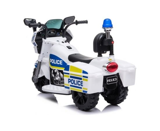 Lean Cars Electric Ride-On Police Motorbike TR1912 White