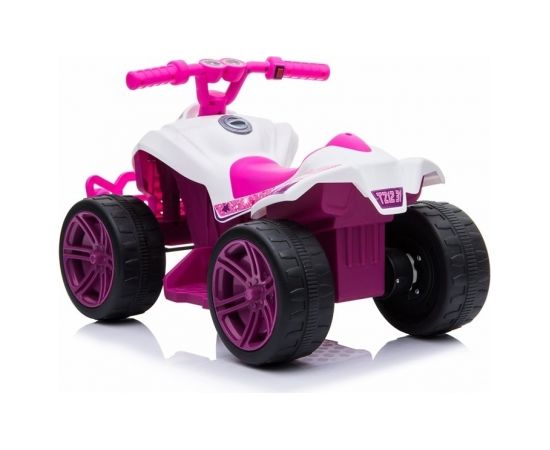 Lean Cars TR1805 Electric Ride-On Quad White-pink Bērnu elektriskie motocikli un kvadracikli 