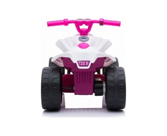 Lean Cars TR1805 Electric Ride-On Quad White-pink Bērnu elektriskie motocikli un kvadracikli 