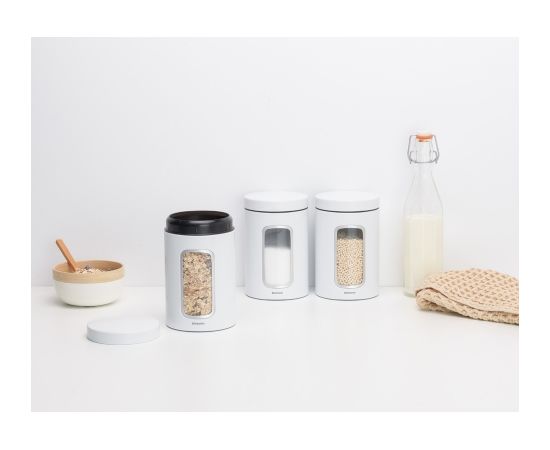 BRABANTIA kārbas ar lodziņu komplekts 3 vienības, 1,4, white - 306068