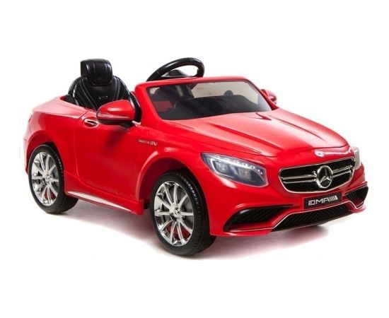 Lean Cars Mercedes S63 AMG Red - Electric Ride On Car - Rubber Wheels Leather Seat RC