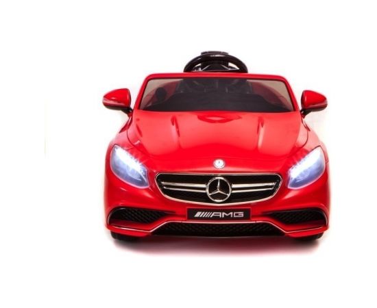 Lean Cars Mercedes S63 AMG Red - Electric Ride On Car - Rubber Wheels Leather Seat RC