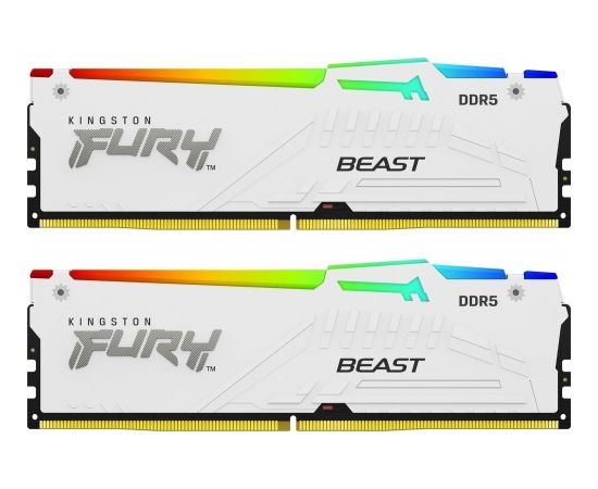 Kingston Fury Beast White RGB 64GB [2x32GB 6000MHz DDR5 CL40 DIMM]