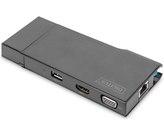 Digitus Universal Docking Station Travel, docking station (HDMI, USB, USB-C, VGA, RJ-45, card reader)