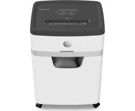 HP ONESHRED 12MC shredder, micro cut, P-5, 12 cards, 25l, light grey