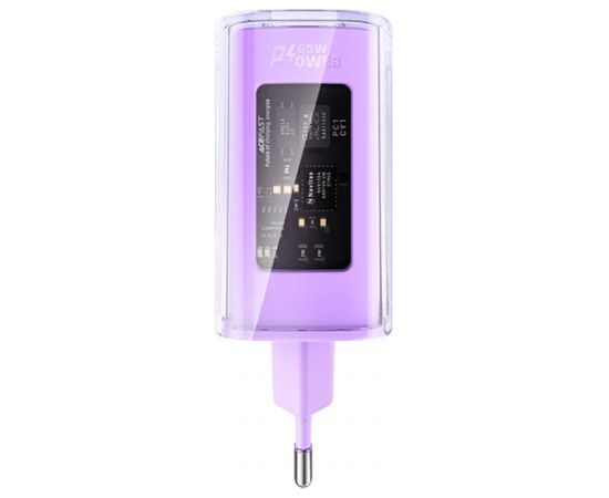 Wall charger Acefast A45, 2x USB-C, 1xUSB-A, 65W PD (violet)