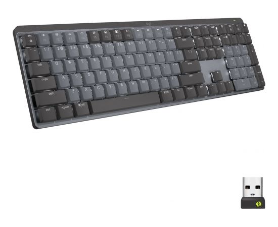 Logitech MX Mechanical graphite, LEDs white, Kailh Choc V2 low profile BLUE, Logi Bolt, USB/Bluetooth, US