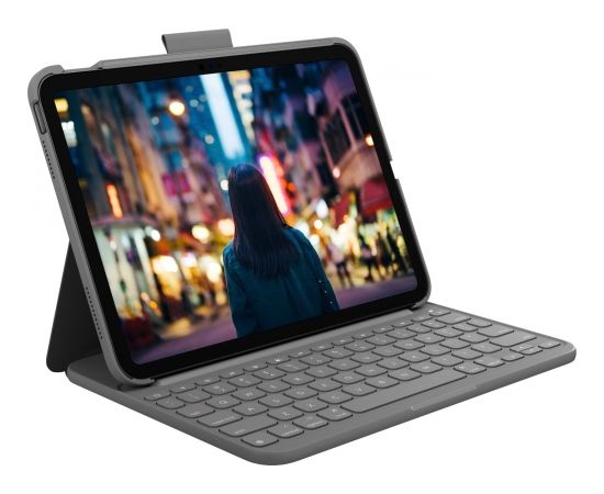 Logitech Slim Folio, KeyboardDock for iPad 10 2022, grey, US