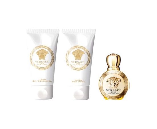 Versace Eros Pour Femme (W) EDP 5ml + żel pod prysznic 25ml + balsam do ciała 25ml Dāvanu komplekti