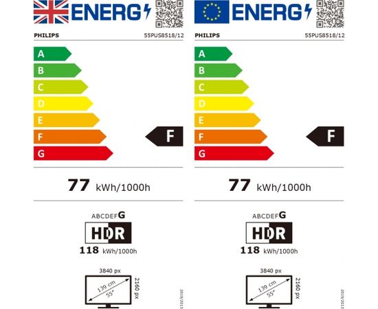 Philips 55PUS8518/12 55" (139 cm), Smart TV, 4K UHD LED, 3840 x 2160, Wi-Fi, DVB-T/T2/T2-HD/C/S/S2