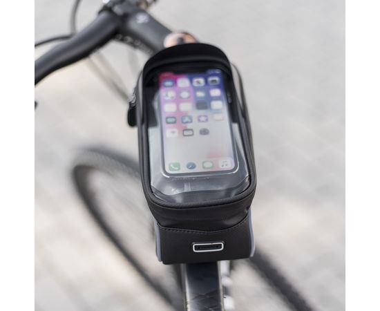 OEM Waterproof bike frame bag with shielded phone holder Model02 black