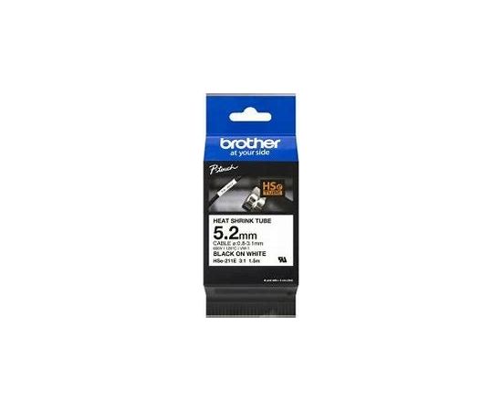 Brother HSe-211E termo sēžas caurule, balta, 5.2mm x 1.5 m(0,8m-3,1mm)