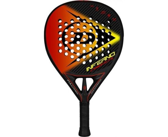 Padel tennis racket Dunlop INFERNO CARBON ELITE 365g Hybrid PRO-EVA profesionalams black/yellow/red