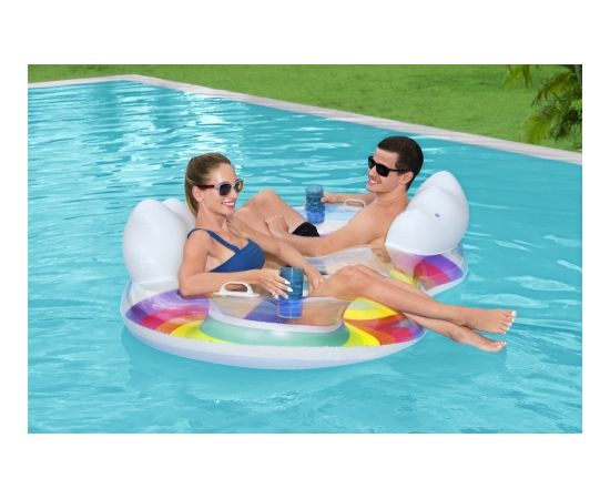 Double Inflatable Swimming Ring 186 x 116 cm Rainbow Bestway 43648