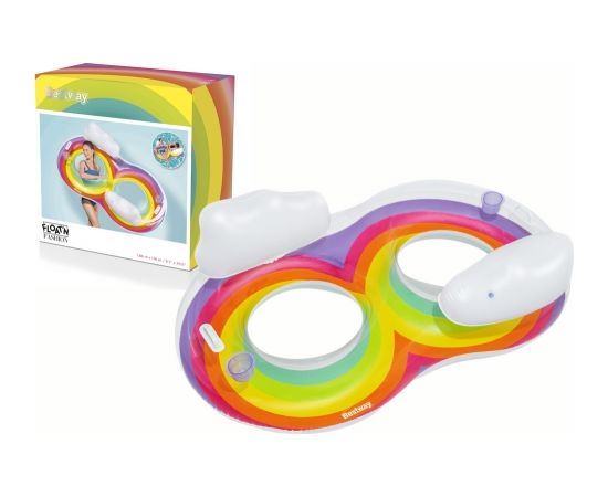 Double Inflatable Swimming Ring 186 x 116 cm Rainbow Bestway 43648