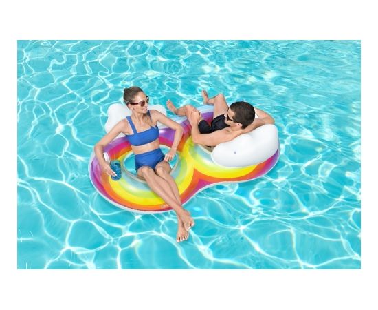 Double Inflatable Swimming Ring 186 x 116 cm Rainbow Bestway 43648