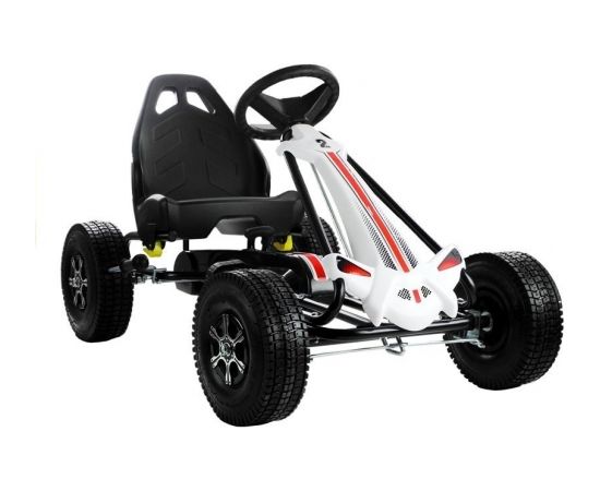 Import Leantoys Go-Cart Monster White/Black - Pumped Wheels With Hand Break