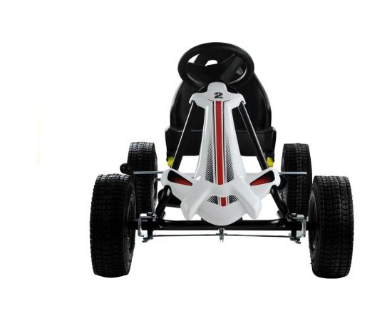 Import Leantoys Go-Cart Monster White/Black - Pumped Wheels With Hand Break