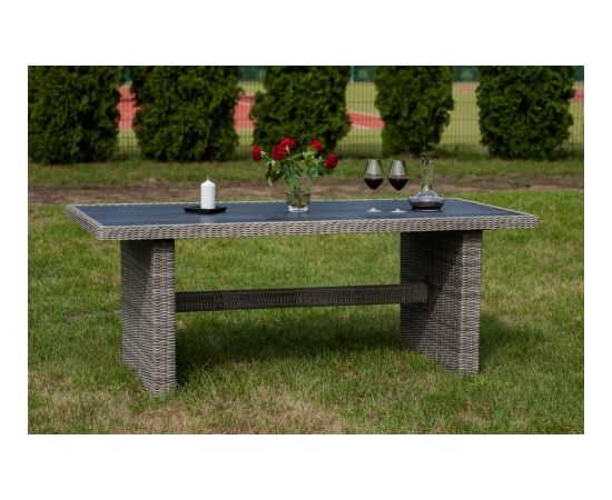 Bello Giardino Large technorattan round garden table 200 x 100 cm Dārza mēbeļu komplekti