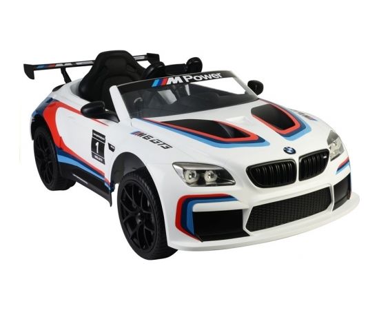 Vienvietīgs elektromobilis BMW M6 GT3, balts