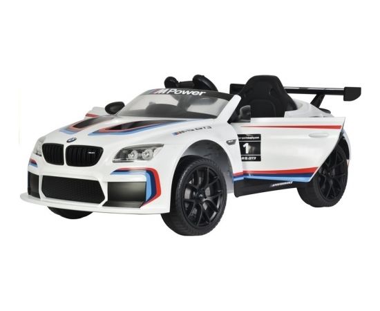 Vienvietīgs elektromobilis BMW M6 GT3, balts