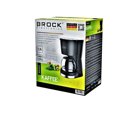 BROCK Кофеварка. Емкость 1,5 л, 915-1080 Вт