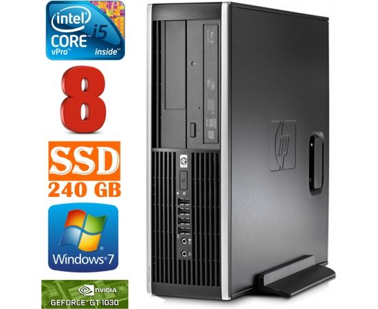 HP 8100 Elite SFF i5-650 8GB 240SSD GT1030 2GB DVD WIN7Pro