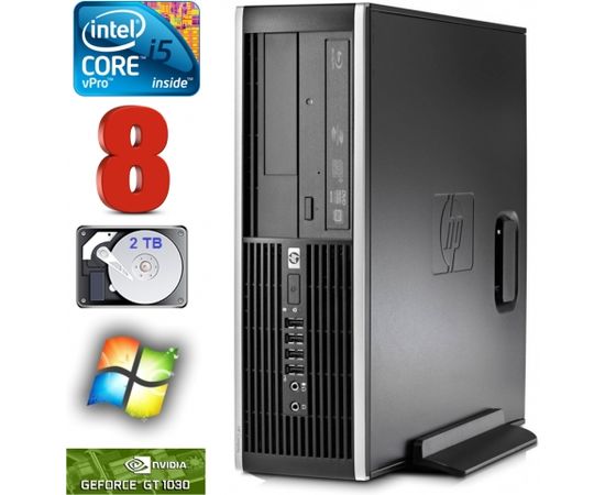 HP 8100 Elite SFF i5-650 8GB 2TB GT1030 2GB DVD WIN7Pro