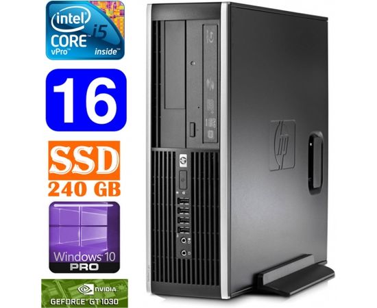 HP 8100 Elite SFF i5-650 16GB 240SSD GT1030 2GB DVD WIN10Pro