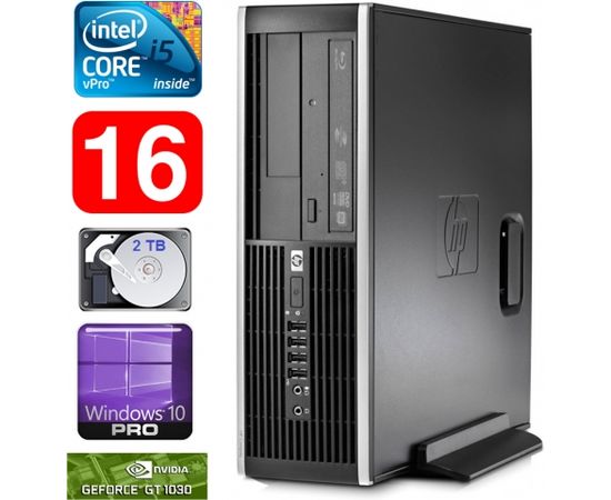 HP 8100 Elite SFF i5-650 16GB 2TB GT1030 2GB DVD WIN10Pro