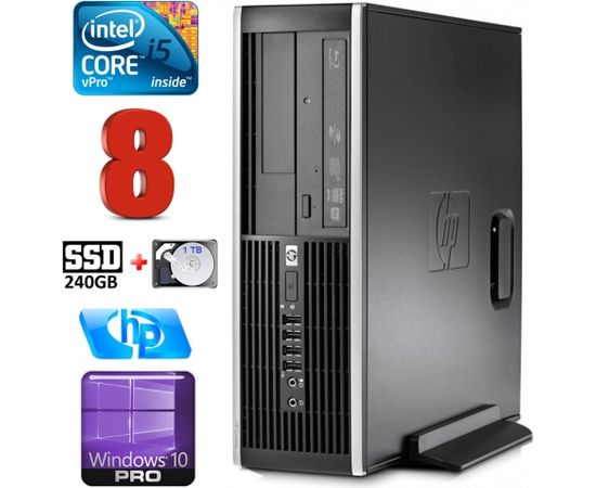 HP 8100 Elite SFF i5-650 8GB 240SSD+1TB DVD WIN10Pro