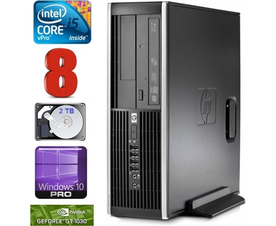 HP 8100 Elite SFF i5-650 8GB 2TB GT1030 2GB DVD WIN10Pro