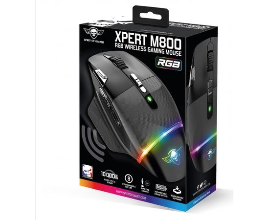 Spirit Of Gamer XPERT-M800 RGB Wireless Gaming Mouse Black