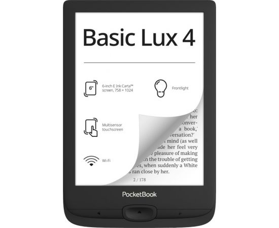 PocketBook e-reader Basic Lux 4 6" 8GB, black