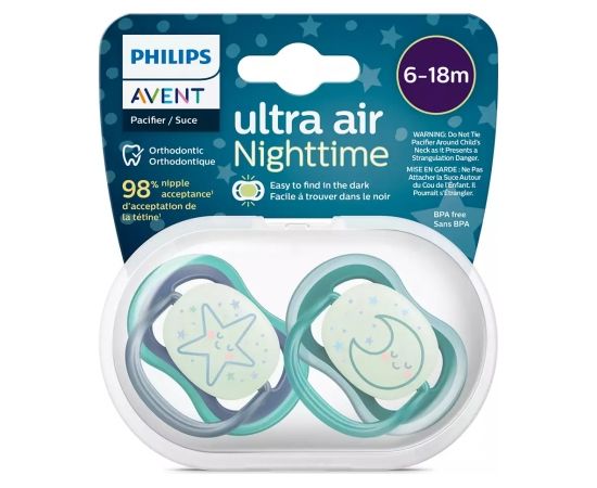Philips Avent māneklītis Ultra Air Night, 6-18M, (2gab), zēniem - SCF376/13