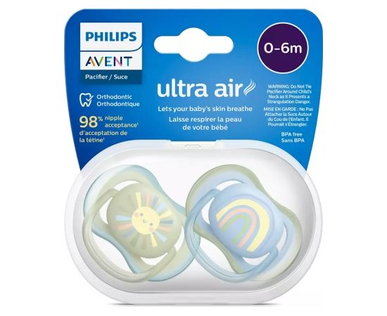 Philips Avent māneklītis Ultra Air, 0-6M (2 gab), zēniem - SCF085/58