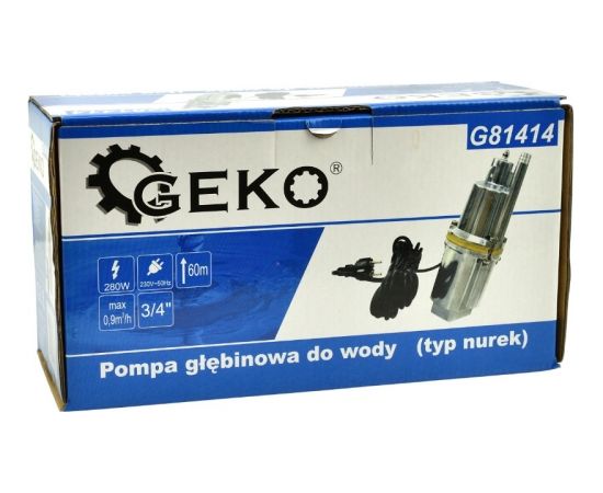 Sūknis dziļurbumam 280W 3/4'' 60m; G81414 Geko