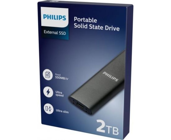 Philips External SSD 2TB Ultra speed Space grey