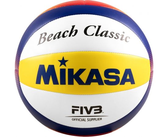 Piłka siatkowa plażowa Mikasa Beach Classic biało-żółto-niebieska BV552C-WYBR / 5