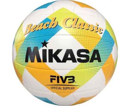 Piłka siatkowa plażowa Mikasa Beach Classic biało-żółto-niebieska BV543C-VXA-LG / 5