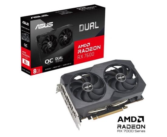 Graphics Card|ASUS|AMD Radeon RX 7600|8 GB|GDDR6|128 bit|PCIE 4.0 16x|Dual Slot Fansink|1xHDMI|3xDisplayPort|DUAL-RX7600-O8G-V2 Grafiskās video kartes