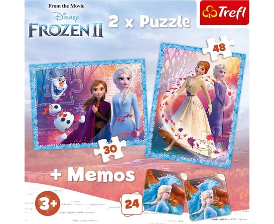 TREFL FROZEN Комплект пазлов "Холодное сердце 2" 30шт. + 48шт. + 24 мемо