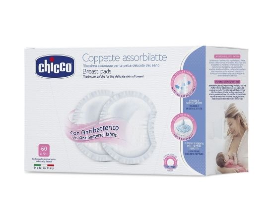 CHICCO Антибактериальные подушечки для кормящих мам, 60шт
