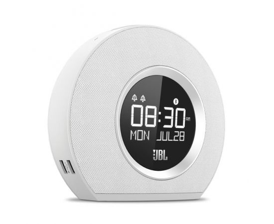 JBL radio pulkstenis ar Bluetooth, USB lādēšanu un apgaismojumu, balts - JBLHORIZONWHTEU