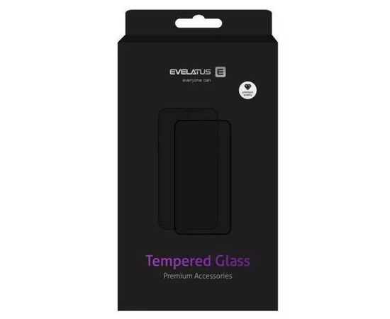 Evelatus Galaxy S23 Ultra 2.5D Full Cover Japan Glue Glass Anti-Static Samsung Black