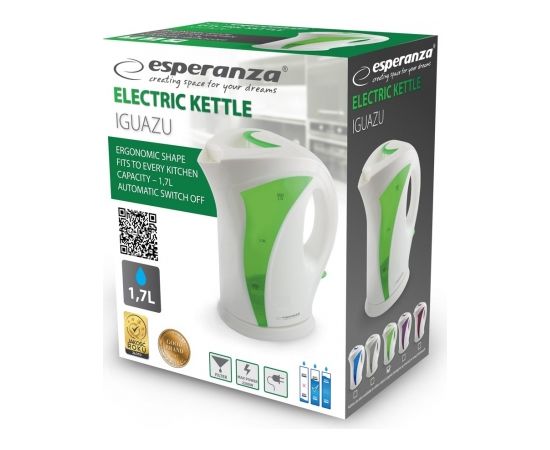 Esperanza EKK018G Electric kettle 1.7 L, White / Green