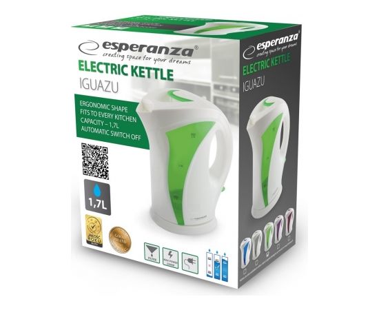 Esperanza EKK018G Electric kettle 1.7 L, White / Green